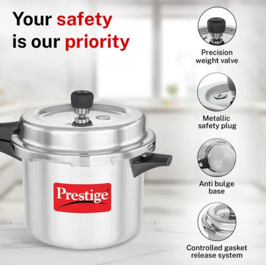 Prestige Popular Svachh Virgin Aluminium Pressure Cooker