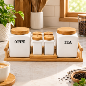 Bamboo Tea Coffee Jar Set
