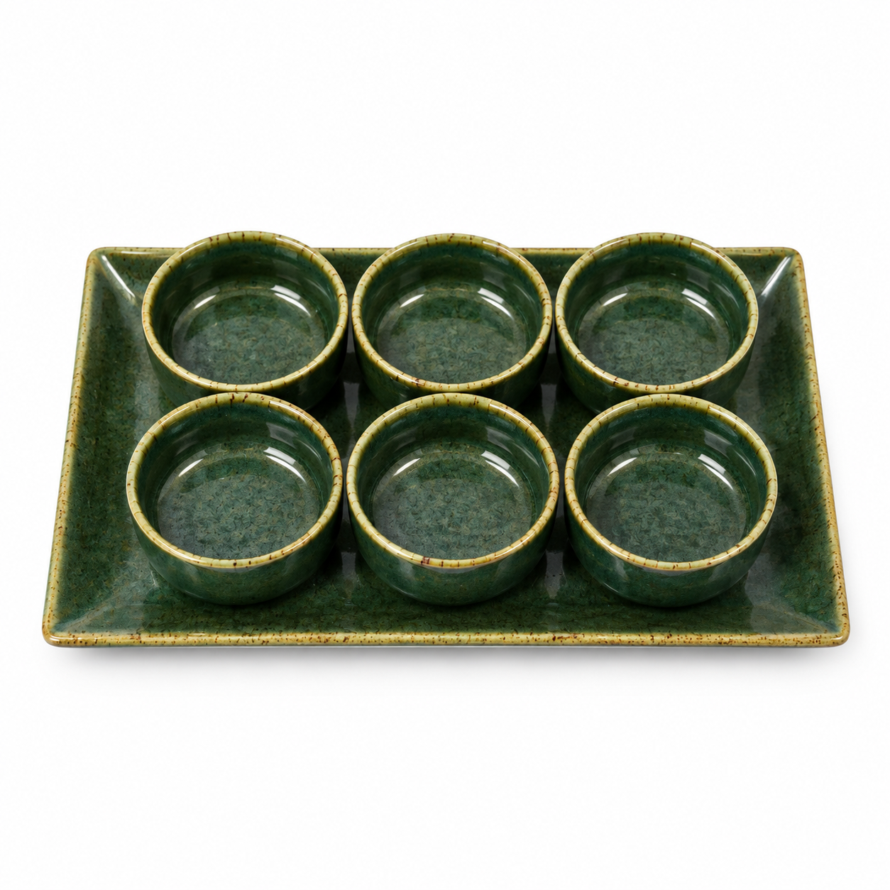 Ceramic Ramekin Set with Matching Serving Tray