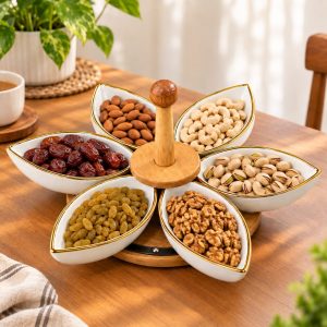 Golden Petal Serving Tray