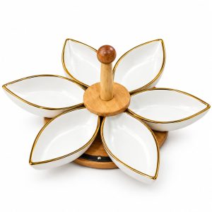 Golden Petal Serving Tray