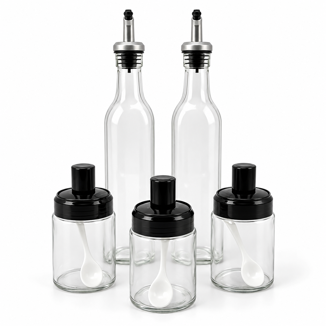 Elegant Glass Oil and Spice Set