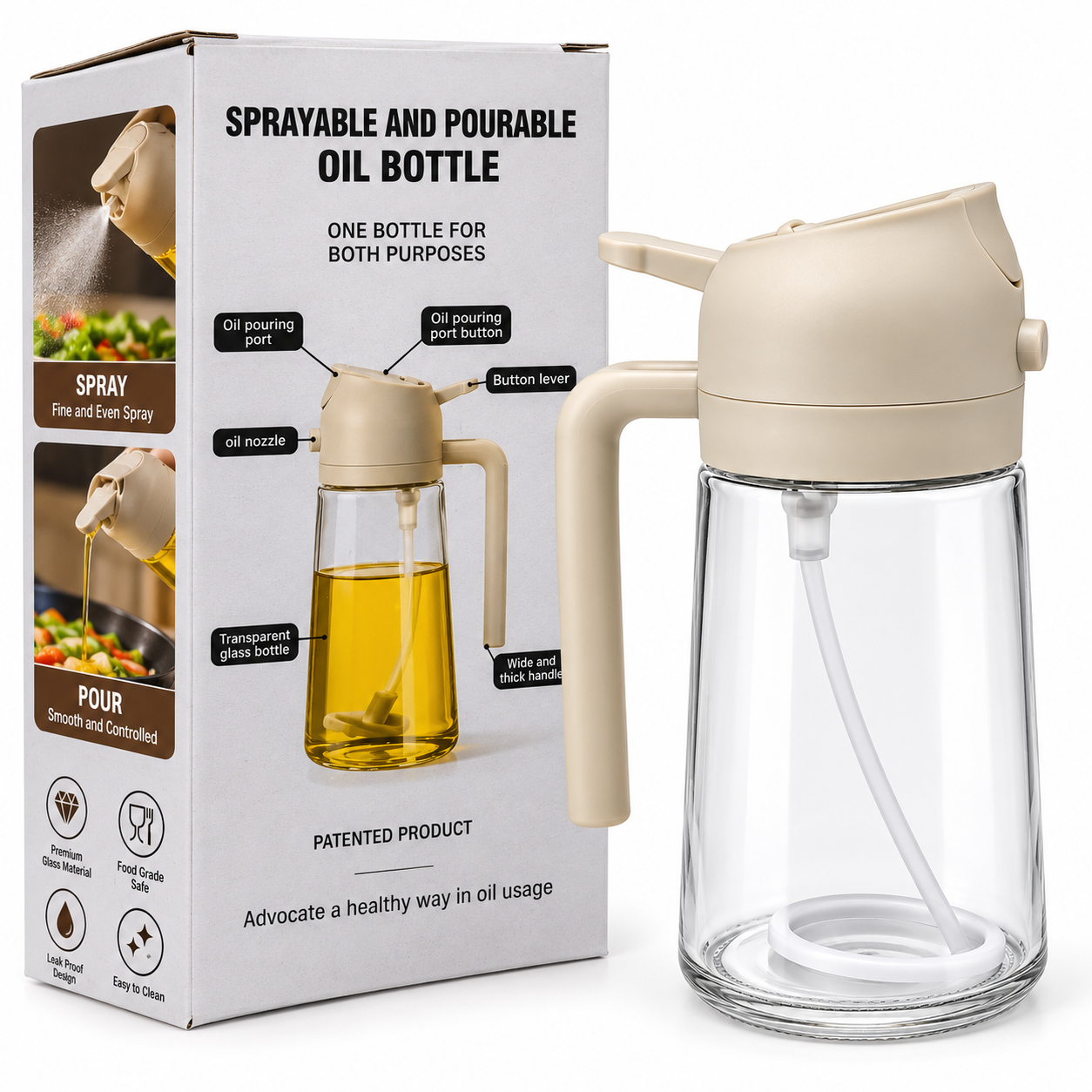 Glass Oil Dispenser and Packaging