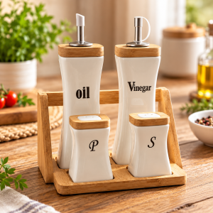 Rustic Ceramic Condiment Set